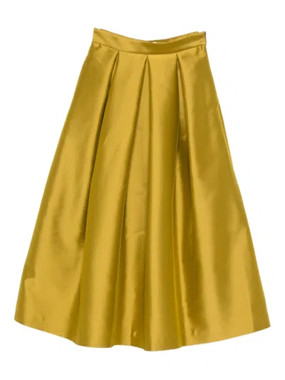 Lunatica Milano Luna 88 Ducheese Pleated Skirt In Yellow