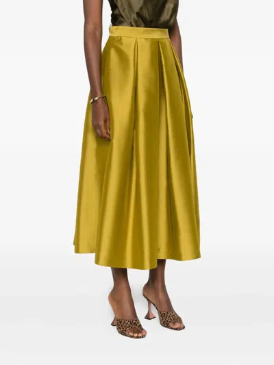 Lunatica Milano Luna 88 Ducheese Pleated Skirt In Yellow