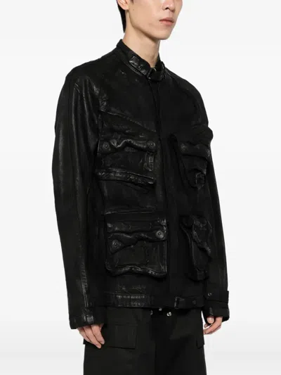 Julius Distressed Denim Jacket In Black