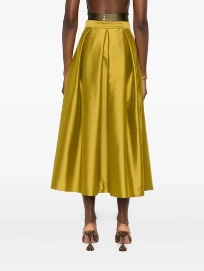 Lunatica Milano Luna 88 Ducheese Pleated Skirt In Yellow