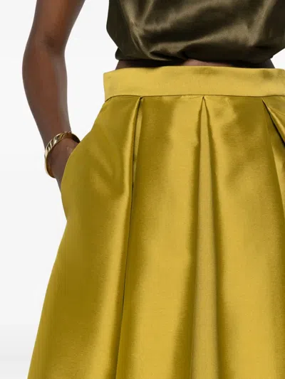 Lunatica Milano Luna 88 Ducheese Pleated Skirt In Yellow