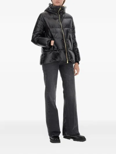 Tatras Quilted Hooded Jacket With Side Pockets In Black