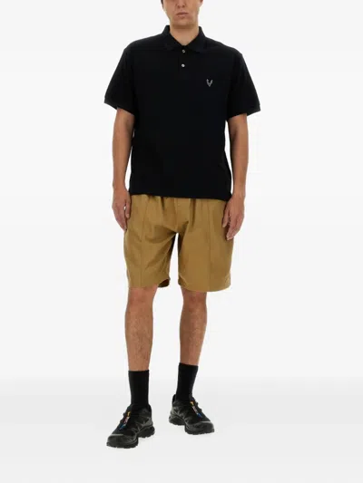 South2 West8 Embroidered Polo Shirt In Black