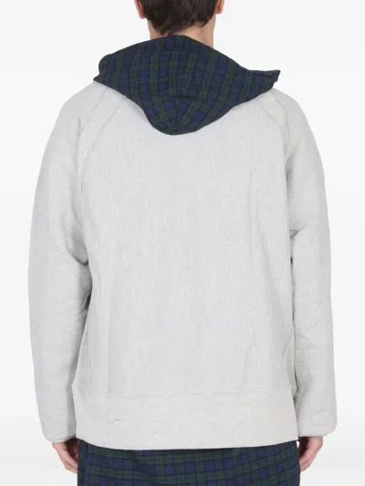Engineered Garments Hooded Crewneck Sweatshirt Crossbar L Detail In Gray