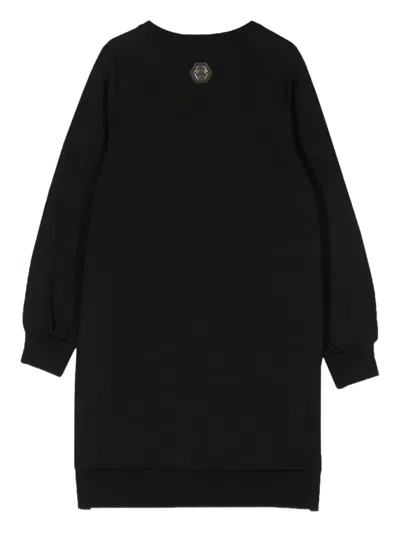 Philipp Plein Junior Teddy Long-sleeve Dress In Black
