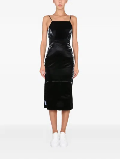 Mcq By Alexander Mcqueen Midi Dress With Thin Adjustable Straps In Black