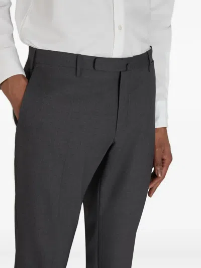 Incotex Wool Tapered Trousers In Black