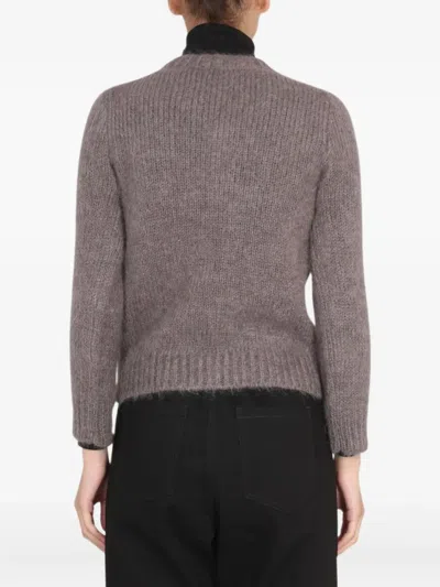 Raf Simons Mohair Crewneck Sweater In Gray