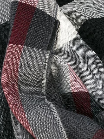 Shop Burberry Lightweight Check Wool Cashmere Scarf In Grey