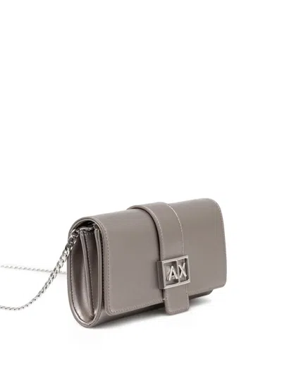 Armani Exchange Jodie Logo-buckle Wallet In Gray