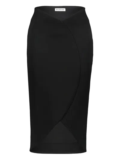 Balenciaga Circle Midi Skirt In Black