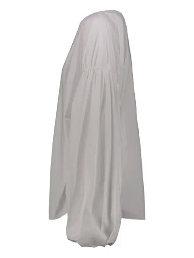 Khaite Quico Pleated-sleeves Blouse In White