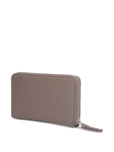 Emporio Armani Logo-lettering Zip-fastening Wallet In Brown