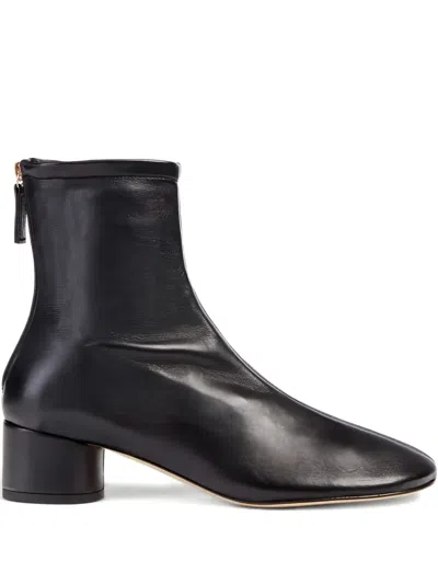 Dear Frances 50mm Harlie Leather Ankle Boot In Black