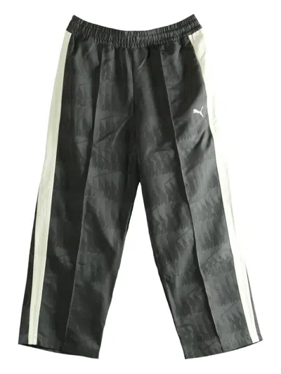 Puma Logo-embroidered Track Pants In Black