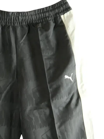 Puma Logo-embroidered Track Pants In Black