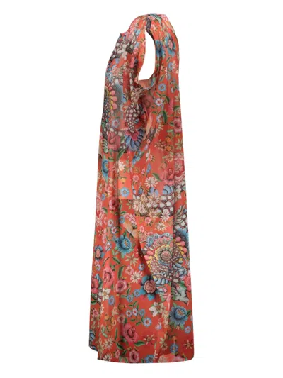 Junya Watanabe Midi Printed Tunic Dress In Multi