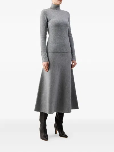 Gabriela Hearst May Knit Turtleneck In Heather Grey Merino Wool Cashmere In Gray