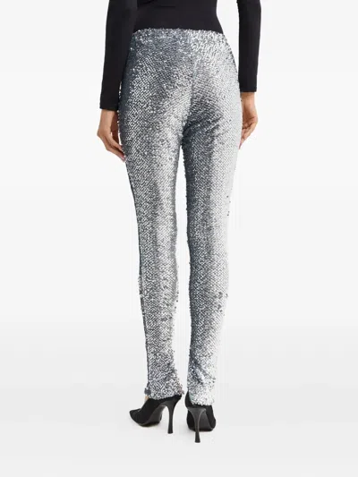 16arlington Sequin Split Trousers In Silver