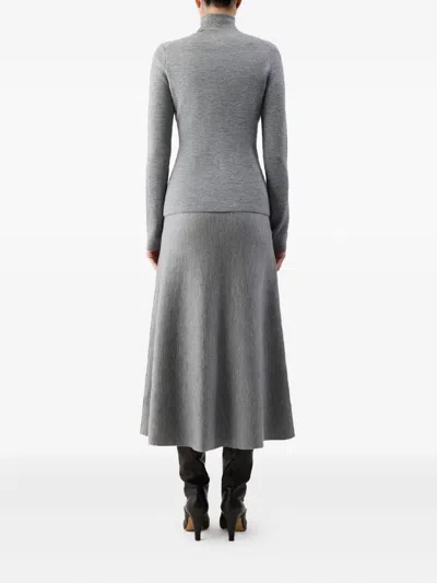 Gabriela Hearst May Knit Turtleneck In Heather Grey Merino Wool Cashmere In Gray