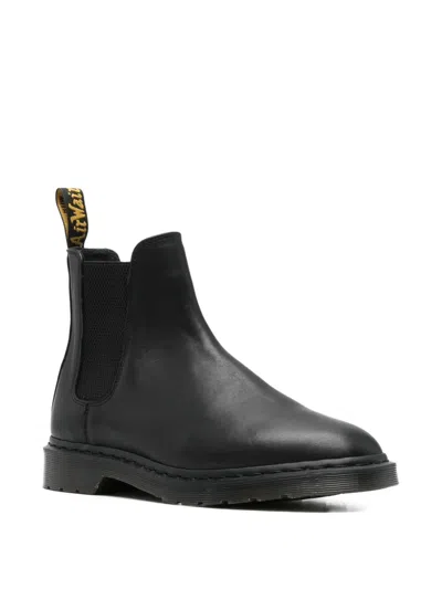 Dr. Martens Leather Boots In Black