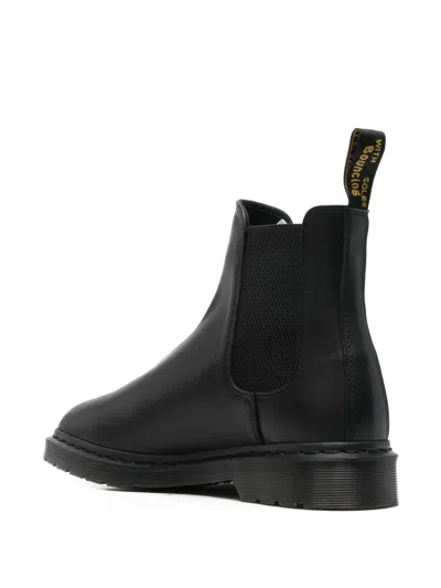 Dr. Martens Leather Boots In Black