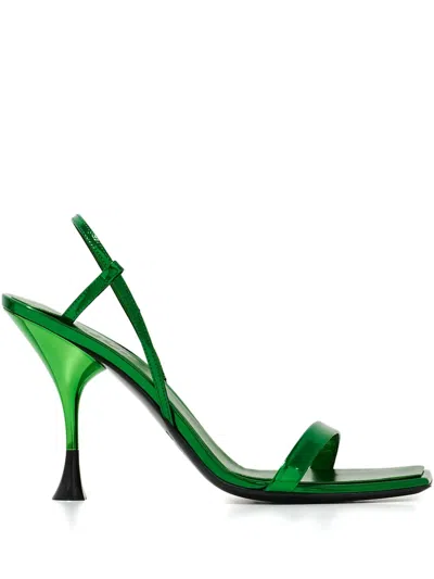 3juin 95mm Square-toe Sandals In Green