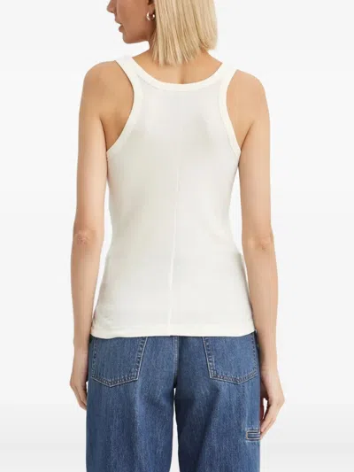 Helmut Lang Logo Embroidered Top In White
