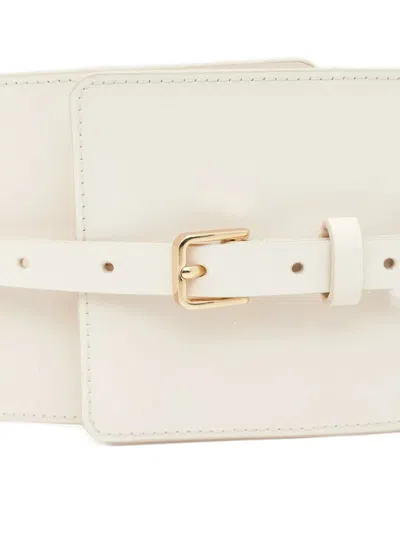 Zimmermann Ruffled Leather Belt In White