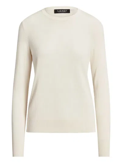 Ralph Lauren Crew-neck Long-sleeve Sweater In White