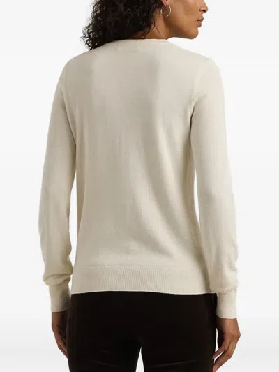 Ralph Lauren Crew-neck Long-sleeve Sweater In White