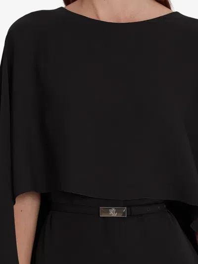 Ralph Lauren Belted Crew-neck Jumpsuit In Black