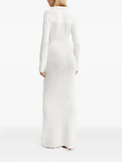 Aya Muse Helia Long-sleeve Button Maxi Dress In White
