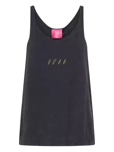 One Teaspoon Lightning-print Top In Gray