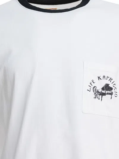 Kapital Pocket Ringer T-shirt In White