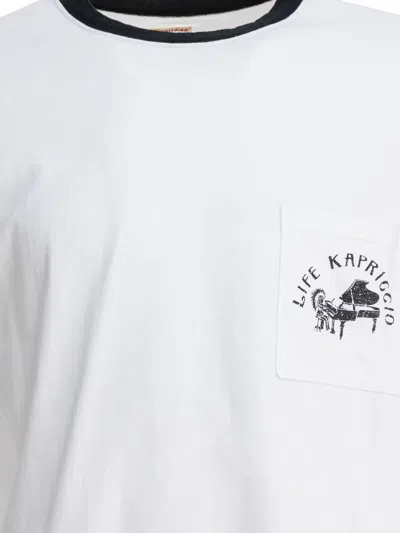 Kapital Pocket Ringer T-shirt In White