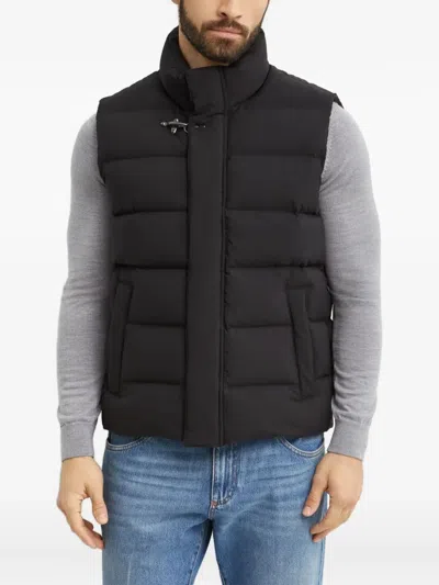 Fay High-neck Padded Gilet In Black