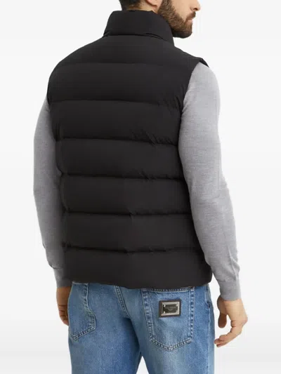 Fay High-neck Padded Gilet In Black
