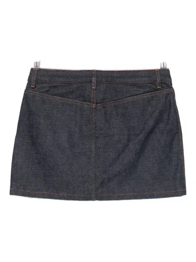Apc Topstitched Mini Skirt In Blue