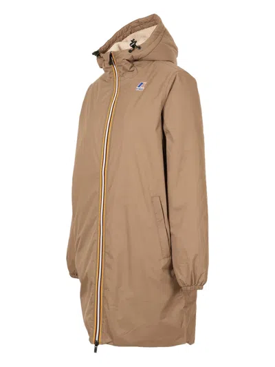 K-way Le Vrai 3.0 Eiffel Raincoat In Brown
