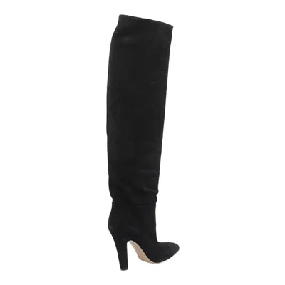 Paris Texas Over-the-knee Suede Pointed Toe Boots In Black