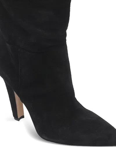 Paris Texas Over-the-knee Suede Pointed Toe Boots In Black