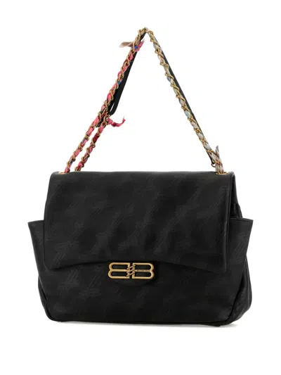 Balenciaga Women Printed Leather Medium Darling Shoulder Bag In Purple