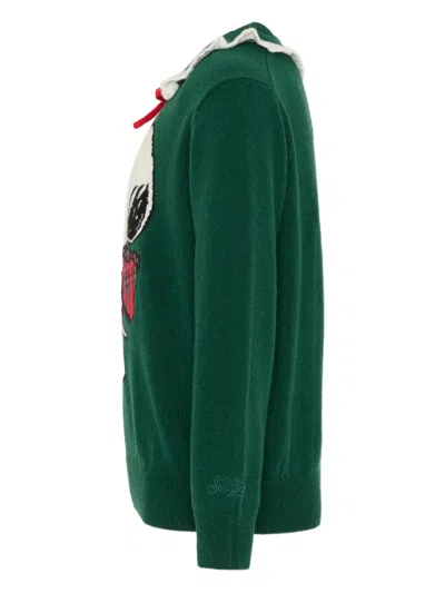 Mc2 Saint Barth X Peanuts Snoopy-patch Sweater In Green
