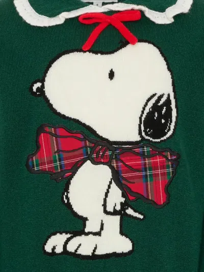 Mc2 Saint Barth X Peanuts Snoopy-patch Sweater In Green