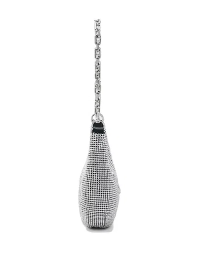 Marc Jacobs Small The Curve Crystal-embelishmend Logo-detail Shoulder Bag In Silver