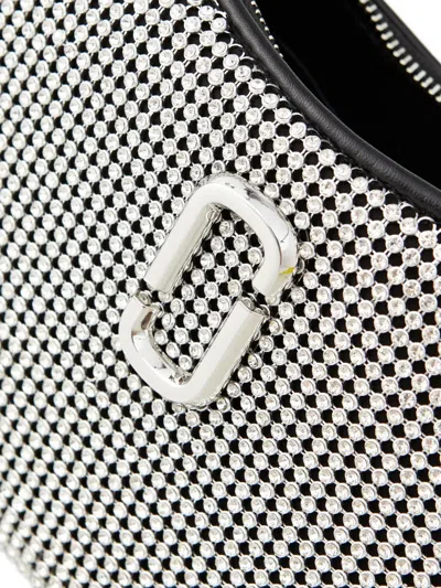 Marc Jacobs Small The Curve Crystal-embelishmend Logo-detail Shoulder Bag In Silver