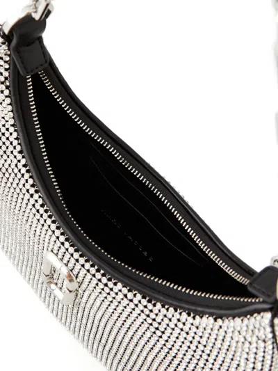 Marc Jacobs Small The Curve Crystal-embelishmend Logo-detail Shoulder Bag In Silver