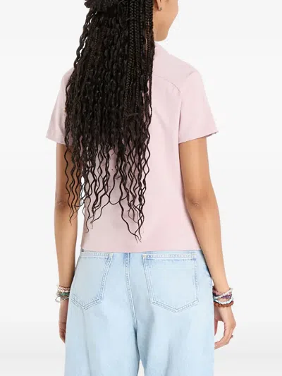 Adidas Originals Teamgeist Logo-stripe T-shirt In Pink