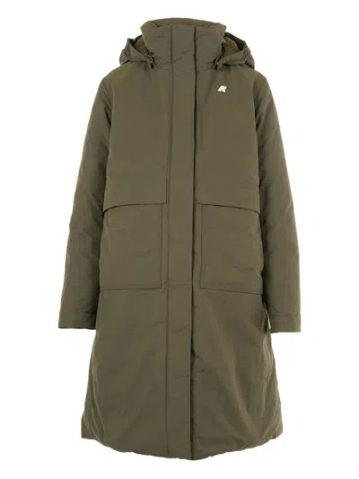 K-way Kalisha Hooded Pocket Coat In Green